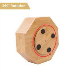 Bamboo Rotating Desk Organizer Spinning Art Supply Storage Holder - thumbnail 5