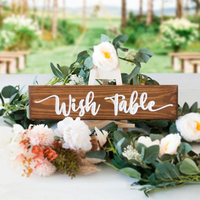 Peak Heritage Engraved Wooden Wedding Sign 40Cm - Wish Table - image 1