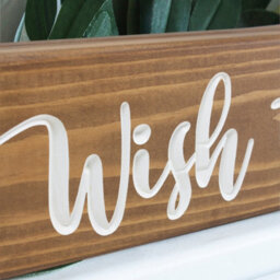 Peak Heritage Engraved Wooden Wedding Sign 40Cm - Wish Table - thumbnail 4