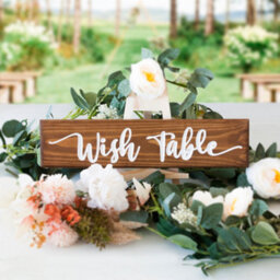 Peak Heritage Engraved Wooden Wedding Sign 40Cm - Wish Table - thumbnail 1