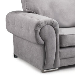 Furnishings For Less UK Milan 5 Seater Long  L Shaped Corner Sofa Full Back Chesterfield Arms Grey Left Hand Facing - thumbnail 2