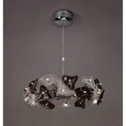 Luminosa Lighting Luminosa Otto Pendant 24 Light G4 Ring, Polished Chrome/black Glass, Not Led/cfl Compatible - thumbnail 2