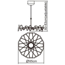 Luminosa Lighting Luminosa Otto Pendant 24 Light G4 Ring, Polished Chrome/black Glass, Not Led/cfl Compatible - thumbnail 6