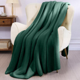Ameha Fleece Plain Blanket, Lightweight & Reversible Throw For Travel, Bed & Sofa Blanket, Emerald Double 150X200Cm - thumbnail 6