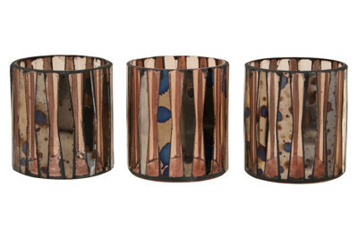 Orsina Gaia Set Of 3 Pink Tealight Holders - image 1
