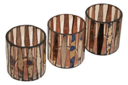 Orsina Gaia Set Of 3 Pink Tealight Holders - thumbnail 2