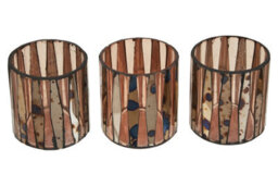 Orsina Gaia Set Of 3 Pink Tealight Holders - thumbnail 3