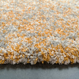 Loomed Super Soft Mottled Tonal Ochre Yellow & Grey Shaggy Area Rug 120X170Cm - thumbnail 3