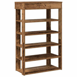 Berkfield Elegant Shoe Rack Old Wood 60X30X98 Cm Engineered Wood - thumbnail 1