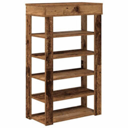 Berkfield Elegant Shoe Rack Old Wood 60X30X98 Cm Engineered Wood - thumbnail 6