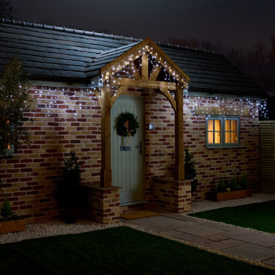 300 Ice White Icicle Led Icicle Lights With Timer Function Clear Cable - image 1