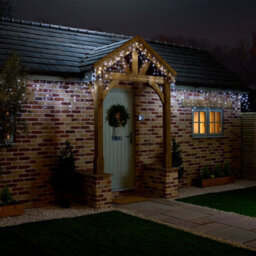 300 Ice White Icicle Led Icicle Lights With Timer Function Clear Cable - thumbnail 1