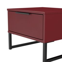 Marsala Ready Assembled Matt Red 1 Drawer Bedside Table (H)348mm (W)450mm (D)395mm - thumbnail 3