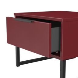 Marsala Ready Assembled Matt Red 1 Drawer Bedside Table (H)348mm (W)450mm (D)395mm - thumbnail 4