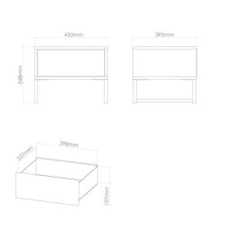 Marsala Ready Assembled Matt Red 1 Drawer Bedside Table (H)348mm (W)450mm (D)395mm - thumbnail 7