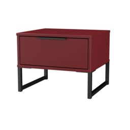 Marsala Ready Assembled Matt Red 1 Drawer Bedside Table (H)348mm (W)450mm (D)395mm - thumbnail 2