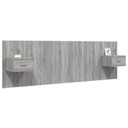 Vidaxl Bed Headboard With Cabinets Grey Sonoma Engineered Wood Bed Headboards With Cabinets - thumbnail 3