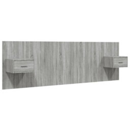 Vidaxl Bed Headboard With Cabinets Grey Sonoma Engineered Wood Bed Headboards With Cabinets - thumbnail 2
