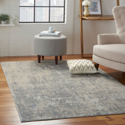 Ivory Silver Abstract Luxurious Modern Easy To Clean Rug For Living Room Bedroom And Dining Room-66 X 230Cm (Runner)