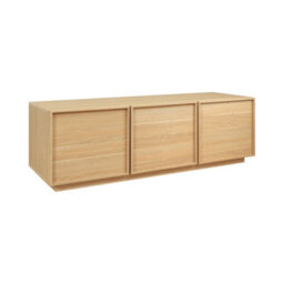 Sweeek - 3-Door Tv Unit Wood Effect Natural 140X43X45 Cm - Kuba - thumbnail 2