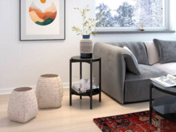 Arte Sigma D Coffee Side Table In Black Gloss - Compact Elegance For Modern Spaces - W440mm X H610mm X D440mm - thumbnail 2