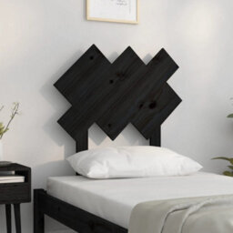 Berkfield Bed Headboard Black 72.5X3X81 Cm Solid Wood Pine - thumbnail 3