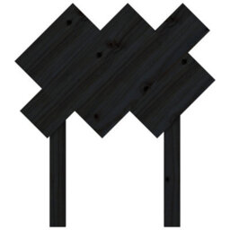 Berkfield Bed Headboard Black 72.5X3X81 Cm Solid Wood Pine - thumbnail 4