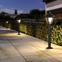 Long Life Lamps Company 12W Led Bollard Outdoor Garden Light Stainless Steel Black Finish Warm White Zlc359Bww - thumbnail 5