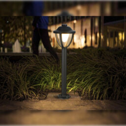 Long Life Lamps Company 12W Led Bollard Outdoor Garden Light Stainless Steel Black Finish Warm White Zlc359Bww - thumbnail 6