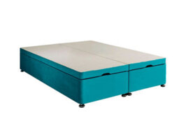 Adore Designs Plush Velvet Ottoman Storage Bed Base - End-Lift - 3Ft Single - Mallard - thumbnail 1