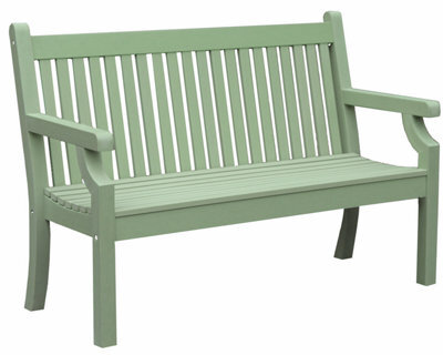 Winawood Sandwick 2 Seater Wood Effect Bench - Duck Egg Green - image 1