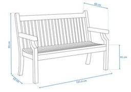 Winawood Sandwick 2 Seater Wood Effect Bench - Duck Egg Green - thumbnail 4