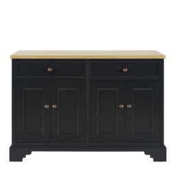 Homestylestore 1210mm Black Grey And Oak Bathroom Vanity Unit With Bronze Round Handles - thumbnail 2