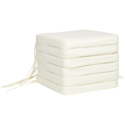 Outsunny Set Of 6 Chair Cushion Seat Pads Dining Chair W/ Straps Indoor Outdoor - image 1
