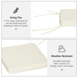 Outsunny Set Of 6 Chair Cushion Seat Pads Dining Chair W/ Straps Indoor Outdoor - thumbnail 5