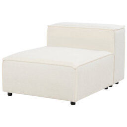 Beliani Modular Corner Sofa 3 Seater Ardal Boucle White With Ottoman - thumbnail 7