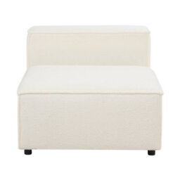 Beliani Modular Corner Sofa 3 Seater Ardal Boucle White With Ottoman - thumbnail 8