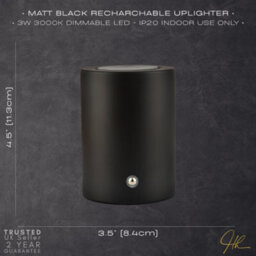 Happy Homewares Modern Rechargeable Can-Style Table Lamp In Matte Black With Touch Dimmer Button - thumbnail 8