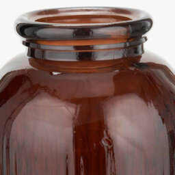 Pacific Lifestyle Tall Ribbed Vase In Pecan Brown Recycled Glass - thumbnail 3