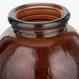 Pacific Lifestyle Tall Ribbed Vase In Pecan Brown Recycled Glass - thumbnail 4