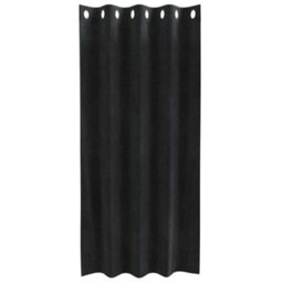 Berkfield Modern Blackout Curtains With Eyelets 2 Pcs Black Velvet - thumbnail 4