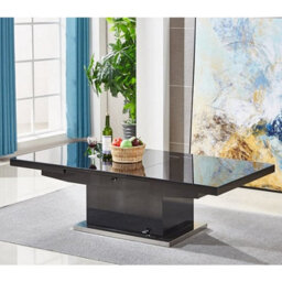 Furniture in Fashion Elgin Extending Glass Top Gloss Coffee To Dining Table In Black - thumbnail 3