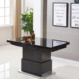 Furniture in Fashion Elgin Extending Glass Top Gloss Coffee To Dining Table In Black - thumbnail 4