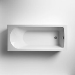 FNX Bathrooms Waterproof 600mm Vanity Unit With Single Ended Bath Gloss White Panel Set Matt Black Bath & Universal Basin Waste - thumbnail 2