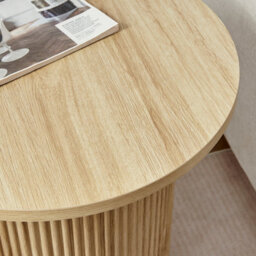 Furniturebox Furniturbeox Uk Penrose Oak Round Wood Pedestal Side Table - thumbnail 4