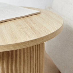 Furniturebox Furniturbeox Uk Penrose Oak Round Wood Pedestal Side Table - thumbnail 5