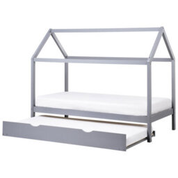 Beliani Kids Trundle Bed Pine Wood Crillon 90 X 200 Cm (Eu Single) Grey - thumbnail 4