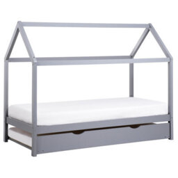 Beliani Kids Trundle Bed Pine Wood Crillon 90 X 200 Cm (Eu Single) Grey - thumbnail 1