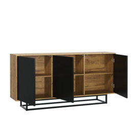 Creative Furniture Halo Loft Sideboard 160Cm - Dark Oak & Black - thumbnail 9
