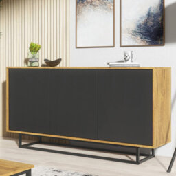 Creative Furniture Halo Loft Sideboard 160Cm - Dark Oak & Black - thumbnail 5